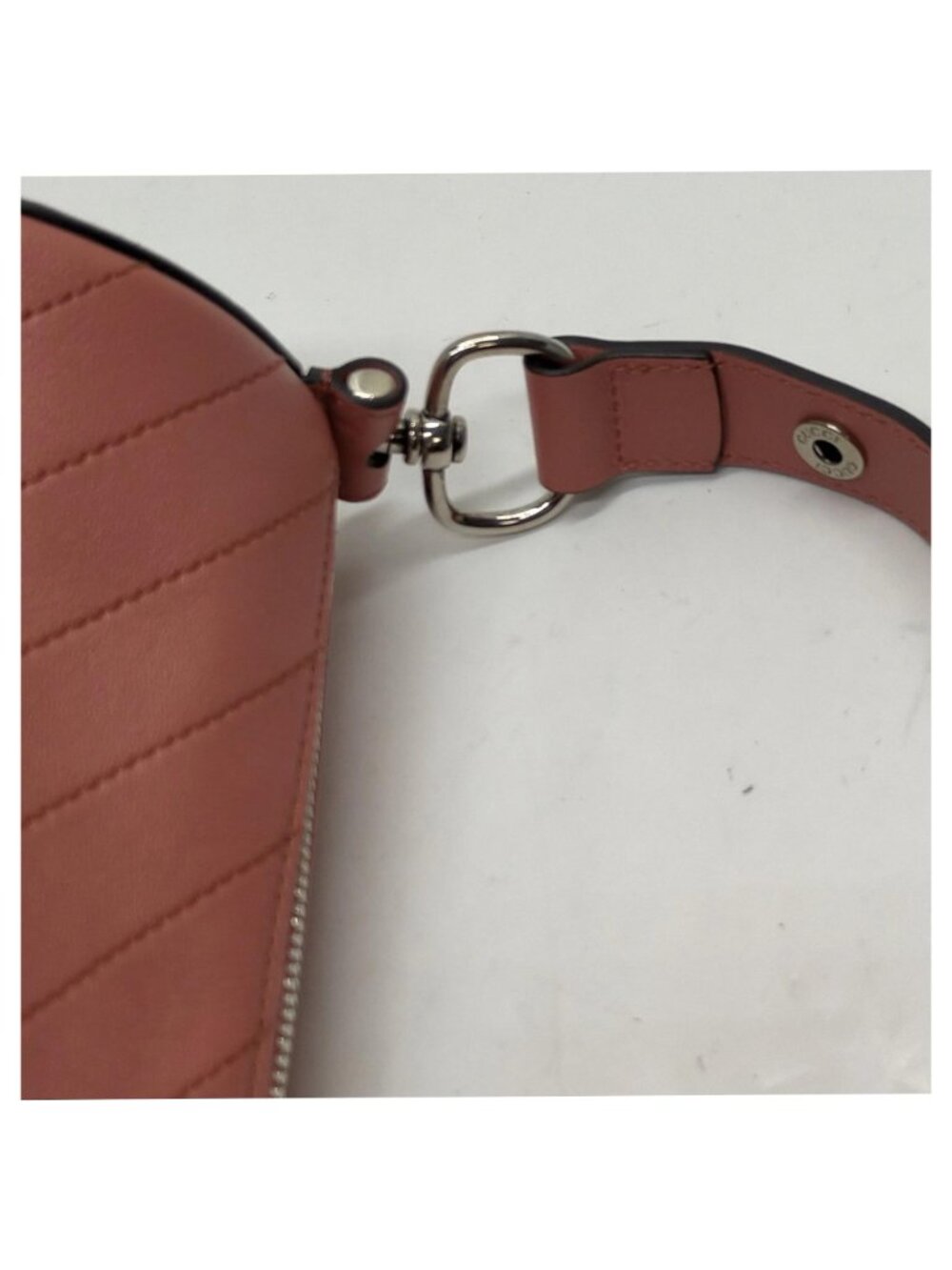 Authentic Gucci Pink Leather Mini Shoulder Bag Pochette GG Charm - Picture 9 of 16